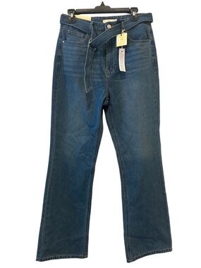 tgla Francesca's High Rise Flare Jeans Medium Wash Belted Size 27 (my37)